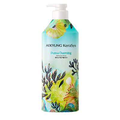 Aekyung韩国爱敬香水洗发水护发素修复滋养控油润发膏无硅油男女通用 绿色柔顺丝滑护发素600ml