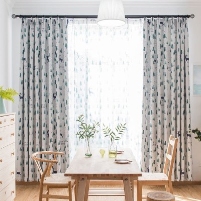 家柏饰(CORATED)窗帘遮光简约现代落地窗成品儿童卧室小清新北欧风格窗帘布
