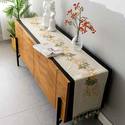 美式桌旗现代简约轻奢电视柜餐桌布装饰中间长条鞋柜布盖巾台布