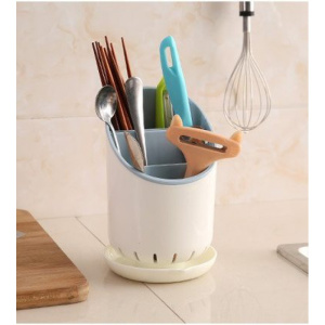 筷子筒餐具置物架勺笼子塑料筷篓筷子篓收纳商用家用 天蓝色