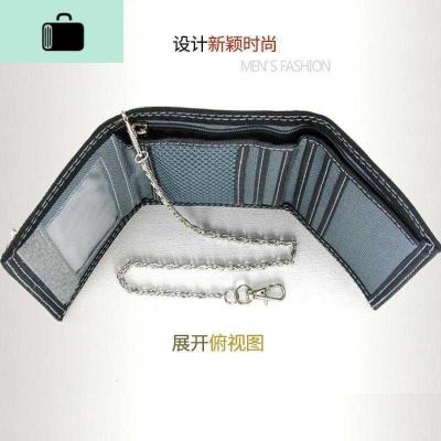 青少年学生韩版男女钱包儿童拉链帆布短款三折薄款钱包带防盗链NEW LAKE女手包