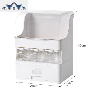 调料盒组合厨房用品家用大全置物架整理箱带盖调味瓶抽屉式收纳盒 三维工匠