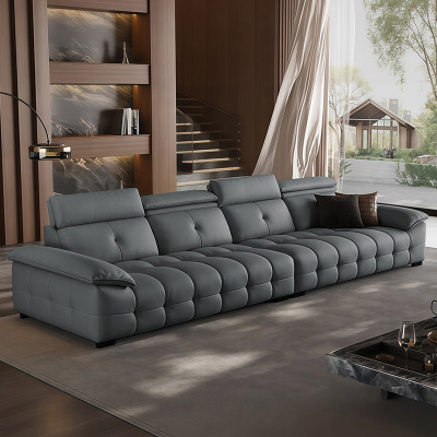 意式轻奢高靠劳伦斯真皮沙发头层牛皮沙发简约极简皮沙发现代直排