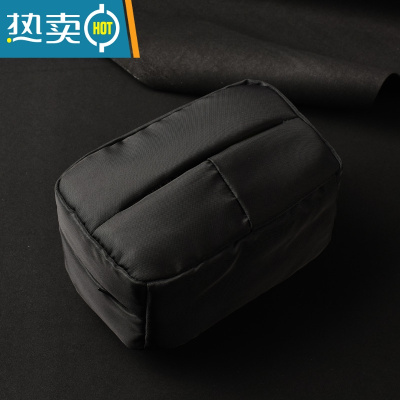 敬平车载纸巾盒车内餐巾抽纸盒汽车扶手箱绑带车用抽纸包创意椅背挂式 尼龙布[黑色]-送抽纸