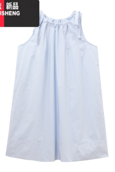 YIBUSHENG小个子系带无袖连衣裙女季2024新款韩版少女感宽松背心A字短裙