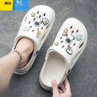 聚范一字拖男潮牌夏季外穿踩屎感防滑运动包头拖鞋男两用沙滩洞洞凉鞋