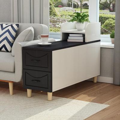 简约客厅沙发边几边柜长方形扶手柜欧式双抽隐藏大空间角几小茶几