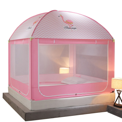 美帮汇防尘顶蒙古包蚊帐1.5米1.8m床2家用防摔儿童防蚊罩帐公主凉席纹账