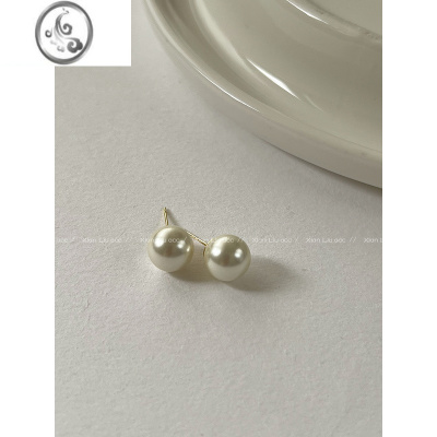 JiMi玻璃珍珠耳钉女2023新款洋气网红耳环轻奢高级感气质百搭简约耳饰