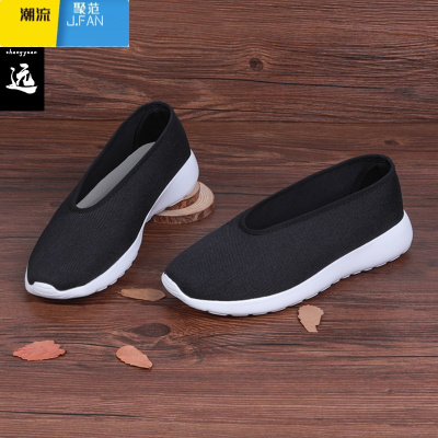 聚范男鞋老北京布鞋传统男鞋中式休闲鞋黑布鞋老人鞋父亲鞋居士鞋