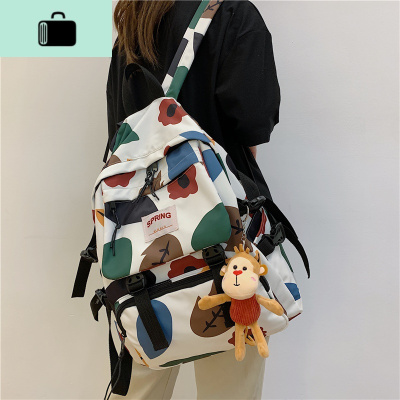 ins风书包女韩版时尚高中大学生背包原宿ulzzang潮牌初中生双肩包NEW LAKE