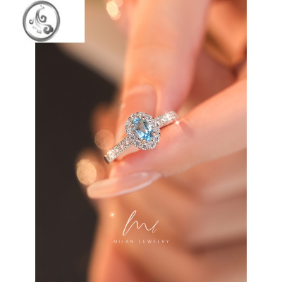 JiMi食指戒指女时尚个性高级感托帕宝石轻奢S925银银2023新款