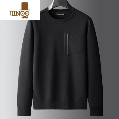 YANXU秋季新款套头卫衣男圆领宽松加肥加大码胖子休闲打底上衣长袖T恤
