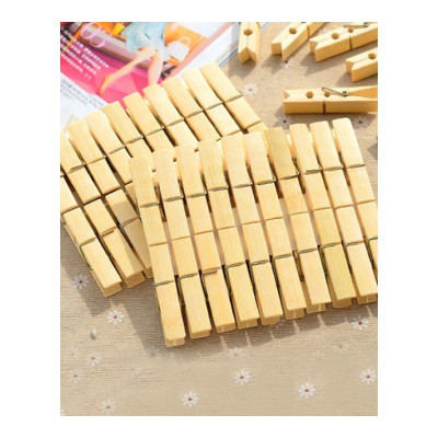 权夫人竹子防风夹大号晾晒夹固定防滑衣服夹 晾衣夹晒袜子竹夹子20个装