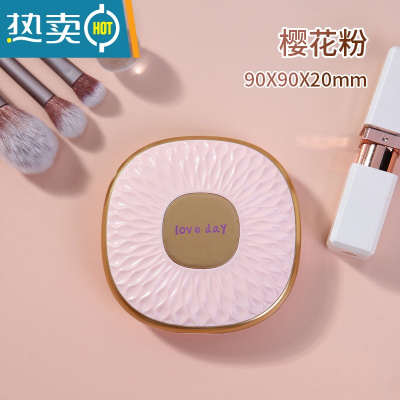 敬平小镜子女随身携带精致折叠双面镜宿舍学生迷你便携手持小型化妆镜 樱花粉便携式用镜