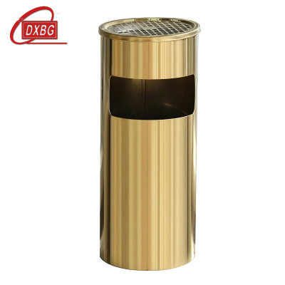 DXBG不锈钢垃圾桶烟蒂柱灭烟桶带烟灰缸室外电梯口立式丽格圆形钛金