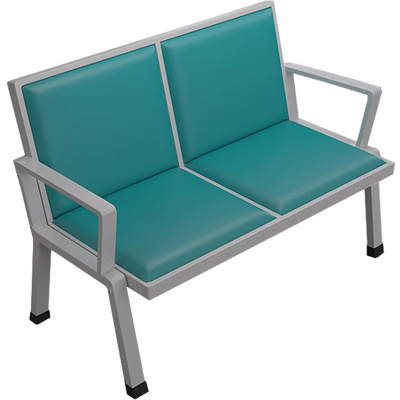 欧耐德 钢制排椅舒适西皮等候椅2人位