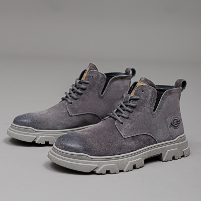 新款马丁靴男款潮流时尚工装靴复古高档高帮靴子男鞋