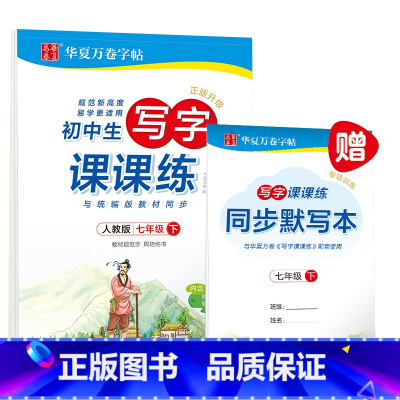7下 语文 课课练 [正版] 初中生练字帖国一语文字帖上册下册同步人教版衡水体英语字帖正楷书法练字本每日一练临摹硬笔字帖