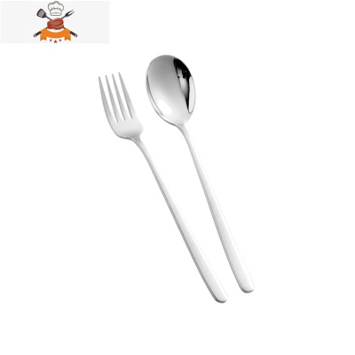 西餐刀叉盘子套装 304不锈钢牛排刀叉勺家用三件套西餐餐具刀叉 敬平 银色叉勺