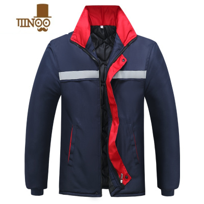 YANXU冬季棉服加厚防寒电焊棉袄户外时尚多口袋防风休闲反光条夹克棉衣