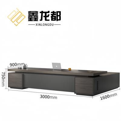 鑫龙都双柜老板桌3米张