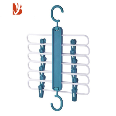 三维工匠多裤架折叠衣架家用衣柜挂裤子收纳器多层裙夹伸缩裤夹