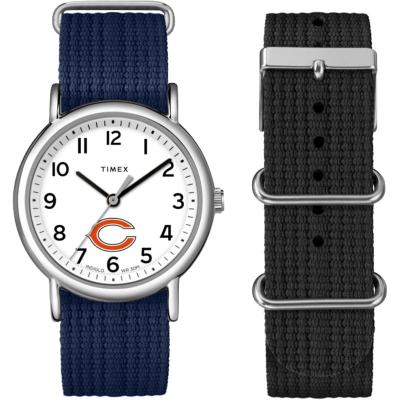 TIMEX/天美时女式时尚休闲腕表mm蓝带白面防滑表带