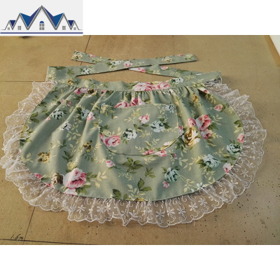 半身围裙女韩版时尚围裙半身居家花边半截围腰帆布田园短围裙定制 三维工匠