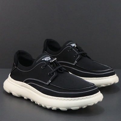 冰丝布鞋男简约百搭厚底轻便软底休闲鞋一脚蹬懒人套脚春夏季男鞋