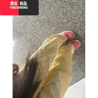 YIBUSHENG韩版hiphop高街彩色波点阔腿休闲裤女季设计感宽松百搭直筒裤潮