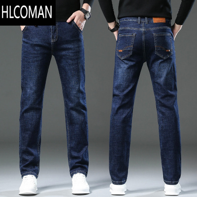 HLCOMAN弹力牛仔裤男士直筒宽松中年商务男裤青年休闲长裤厚款