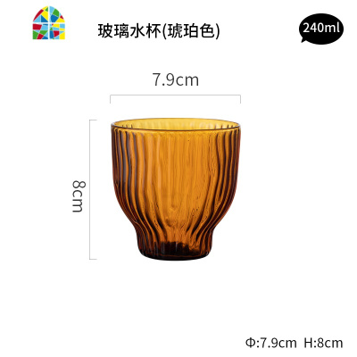 玻璃冷水壶防爆可高温凉水杯凉白开水壶家用大容量凉水壶 FENGHOU Loya-树纹玻璃水壶(琥珀色)