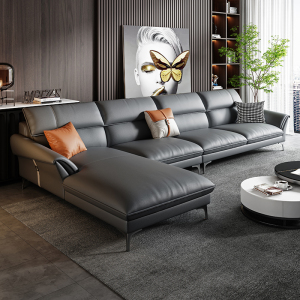 欧梵森 真皮沙发意式极简客厅家具家居乳胶沙发组合现代简约大小户型北欧轻奢免洗皮艺双人贵妃转角沙发 单人位1.1米 海绵款【标准款】多色可选，拍下请备注