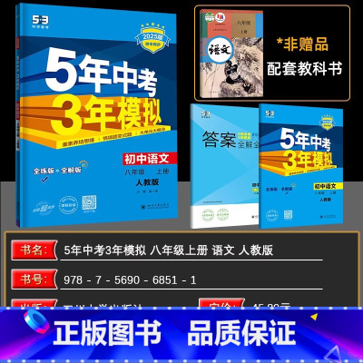语文 八年级上 [正版]2025版5年中考3年模拟八年级语文上册 人教版RJ 初中同步 五年中考三年模拟初八年级语文