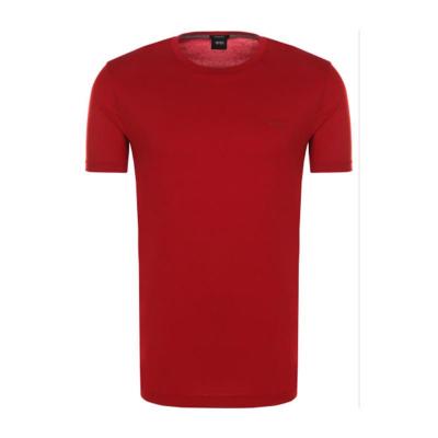 Hugo boss暗红色圆领棉质T恤男短袖logo标识纯棉透气舒适