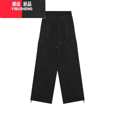 YIBUSHENG白色工装裤休闲裤女设计感阔腿裤季美式高腰直筒裤宽松百搭长裤