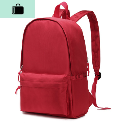 日韩休闲牛津布帆布双肩包男女学生书包背包韩版潮旅行包NEW LAKE 聚酯纤维红色升级加大版