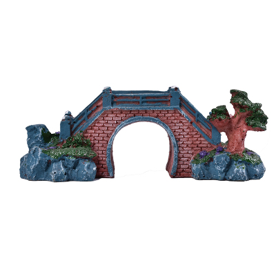 鱼缸假山装饰 鱼缸造景水套餐小桥假山石头特大小号