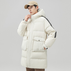 户外男士中长款羽绒服男秋冬季新款时尚青年保暖连帽休闲男装外套