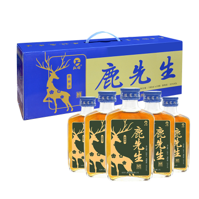 权禄鹿鞭酒100ML*10瓶礼盒装梅花鹿鞭酒养生鹿酒动植物浸提类露酒鹿场直销