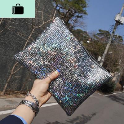 韩国东大新款潮女手抓包简约气质手包镭射街拍杂志款手拿信封包NEW LAKE女手包
