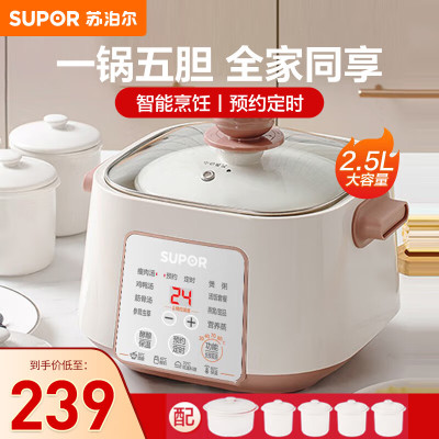 苏泊尔(SUPOR)电炖锅 电炖盅 煲汤锅炖汤锅隔水炖锅 燕窝炖盅煮粥神器 电汤锅 陶瓷熬粥专用锅DZ25YC828