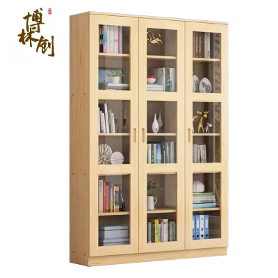 博林创 松木书柜 1.2米三门 /个