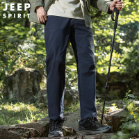 JEEPspirit冲锋裤男秋冬季防水防风加绒秋冬修身软壳旅行登山6296