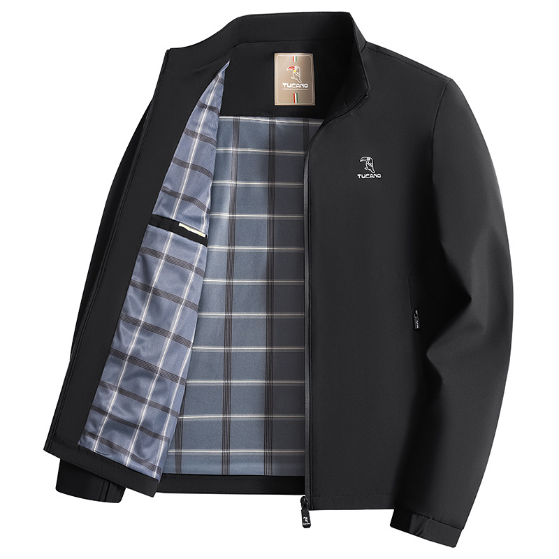 新款时尚秋季中青年男士立领加棒球领夹克外套休闲外套