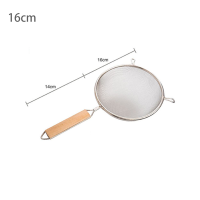 加厚不锈钢笊篱细网过滤网大号厨房油炸漏网筛家用捞面捞饺子漏勺 敬平 16cm304不锈钢木手柄