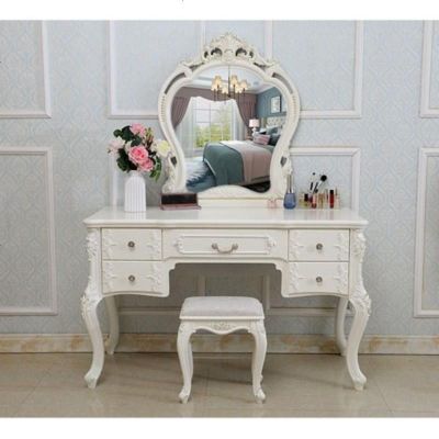 新欧式梳妆台简约化妆桌经济型网红卧室梳妆台小户型迷你妆凳