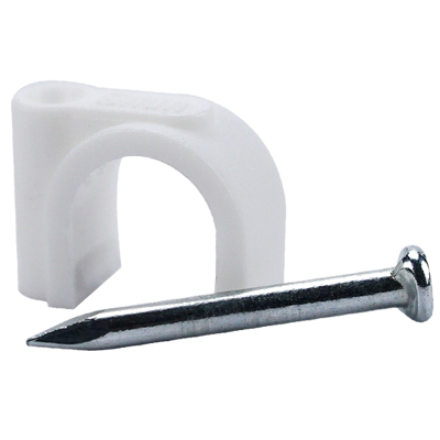 佰纳瑞(BAINARUI)BR-D25Y 25mm 圆形钢钉线卡线缆卡钉理线器 (100颗/包)