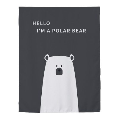 家柏饰(CORATED)窗帘免打孔安装遮光宿舍学生卧室简易出租房用出租屋魔术贴小窗帘 北极熊 宽1.3X高1.5一片